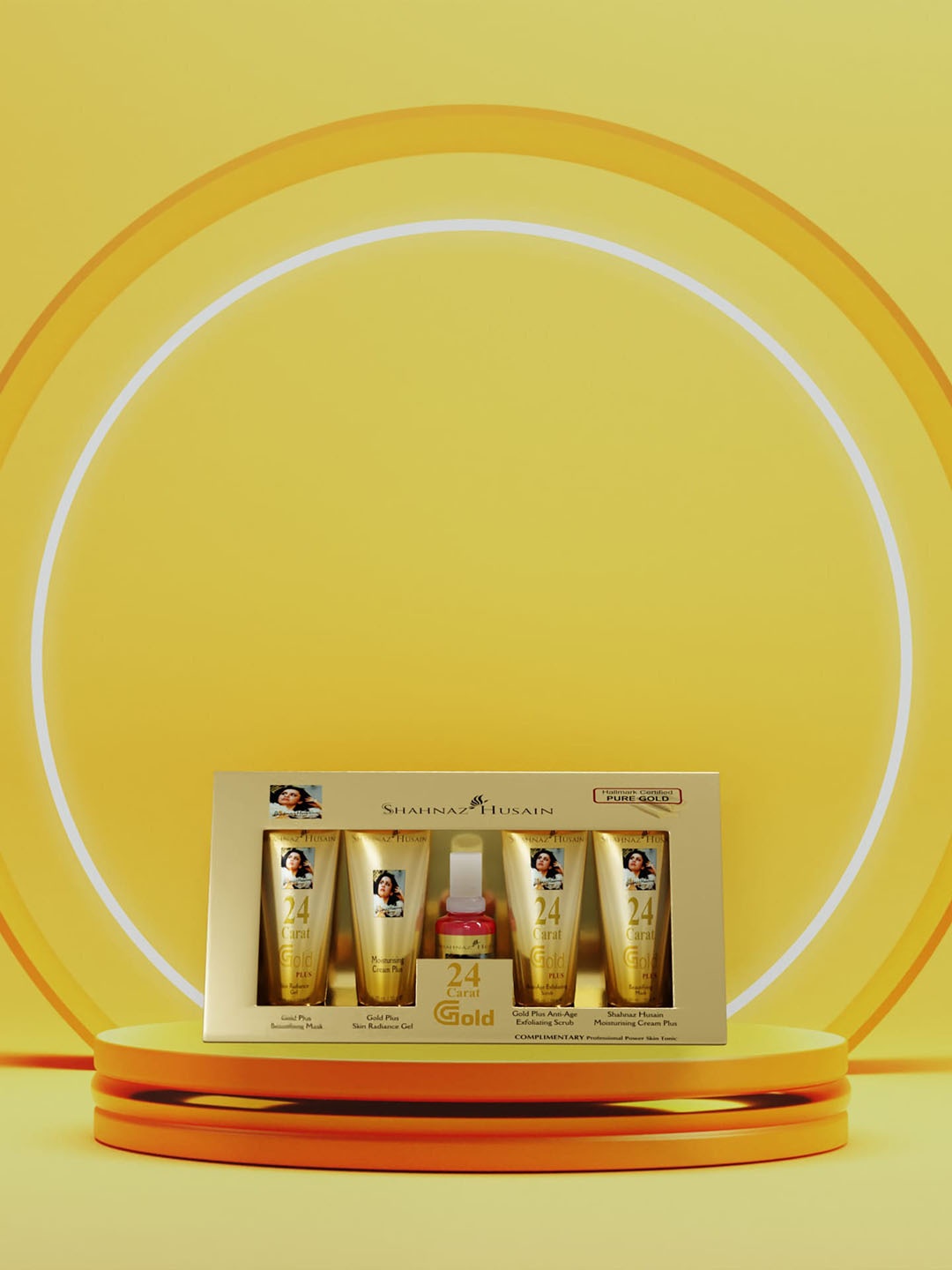 

Shahnaz Husain Gold Skin Scrub Mask Gel Moisturising Cream & Tonic Facial Kit, Na