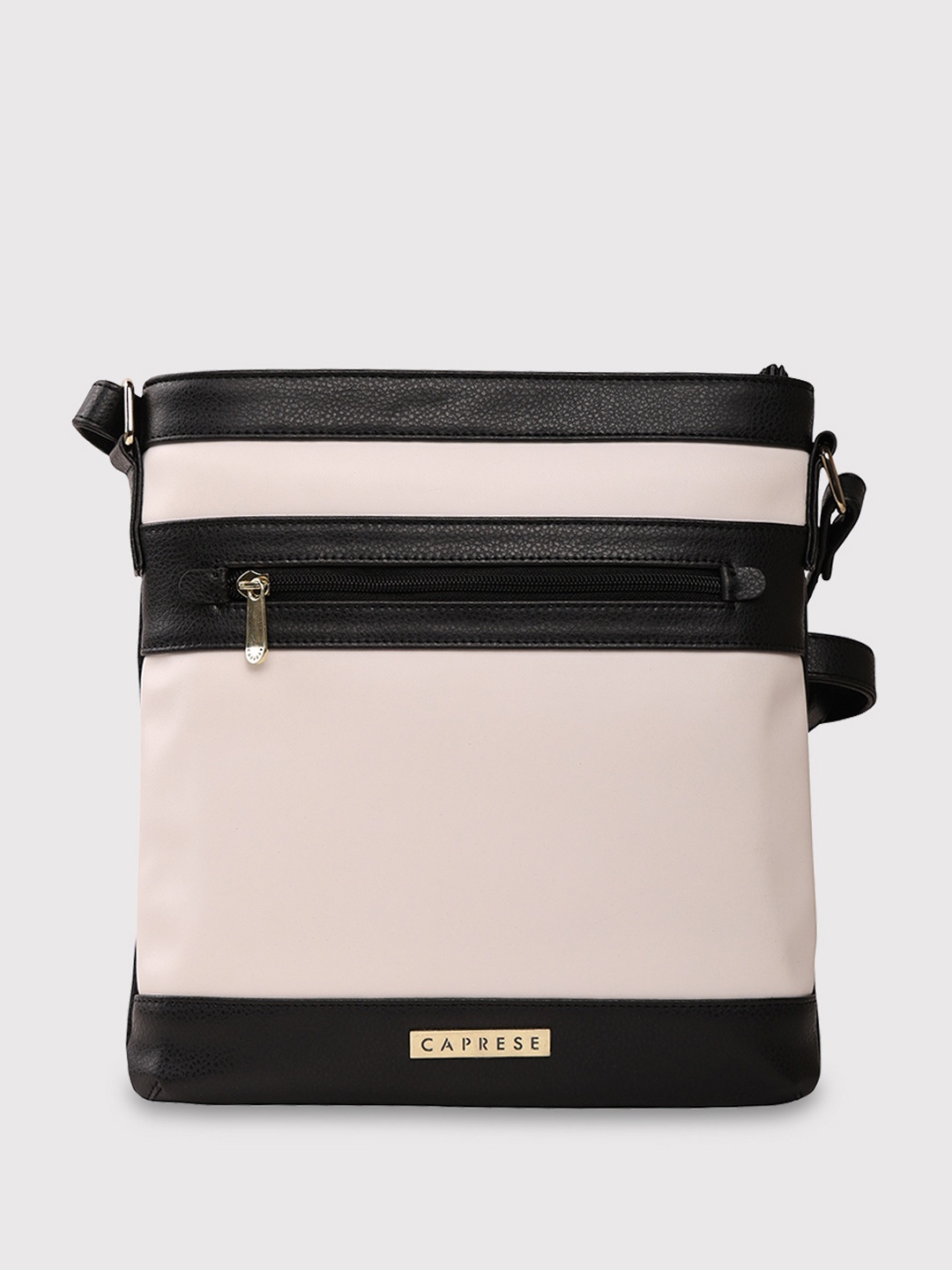 

Caprese Marciano Colourblocked Structured Sling Bag, Black