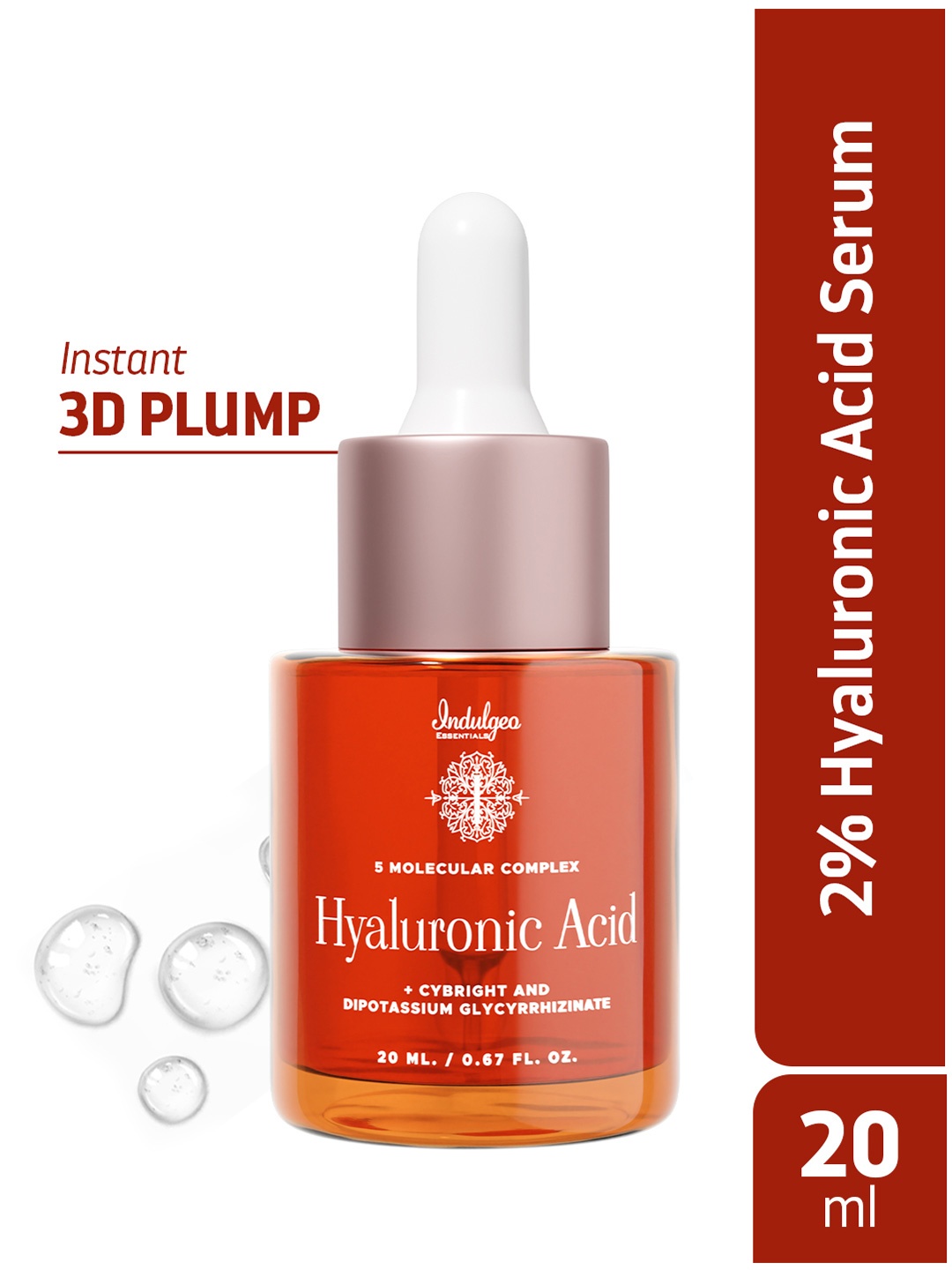 

Indulgeo Essentials 5 Molecular Complex Hyaluronic Acid Face Serum - 20 ml, Orange