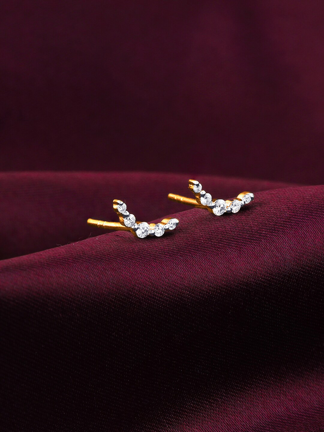 

GIVA 14KT Gold Diamond Studded Earrings-