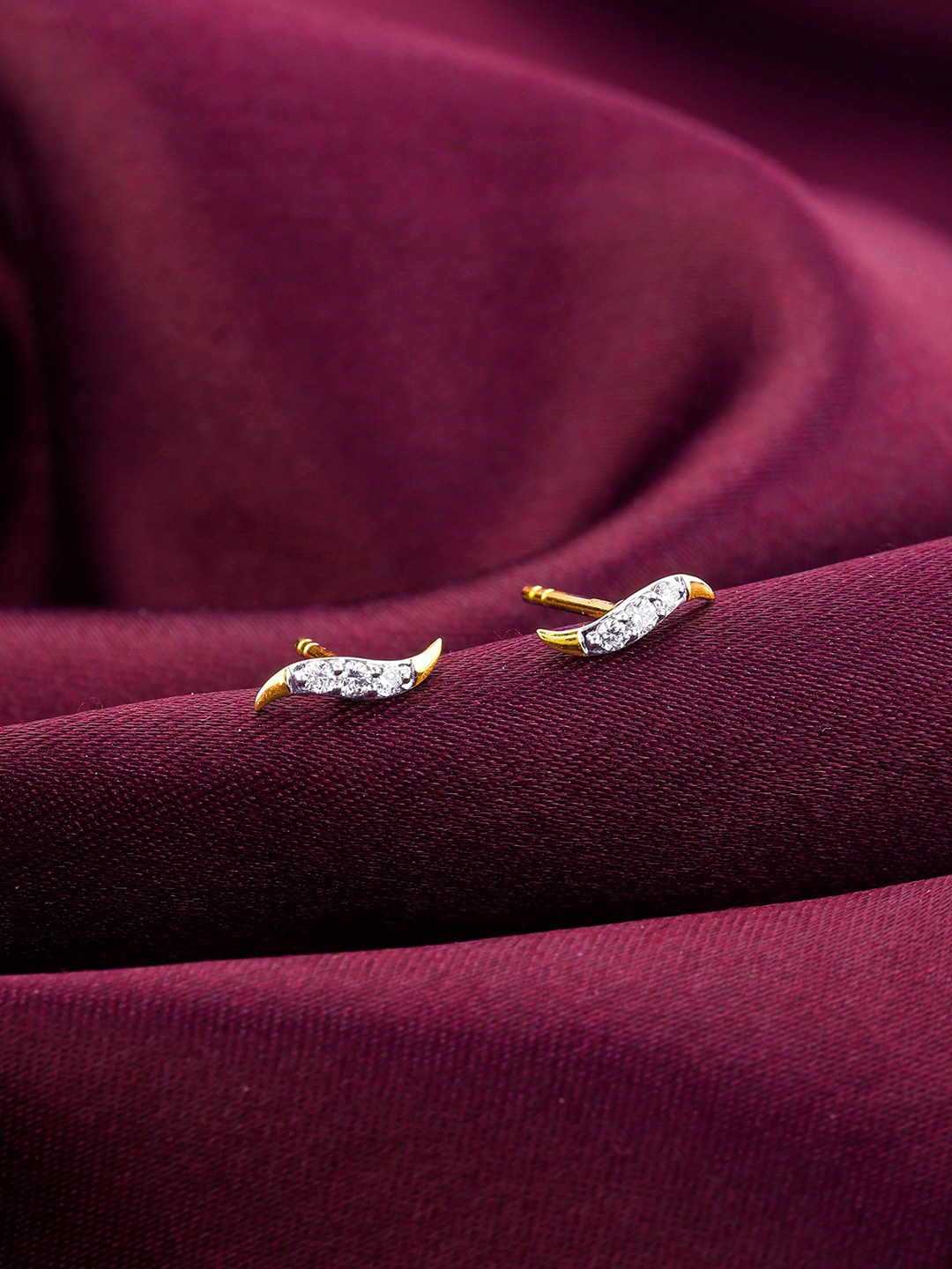 

GIVA 14KT Gold Diamond Studded Earrings
