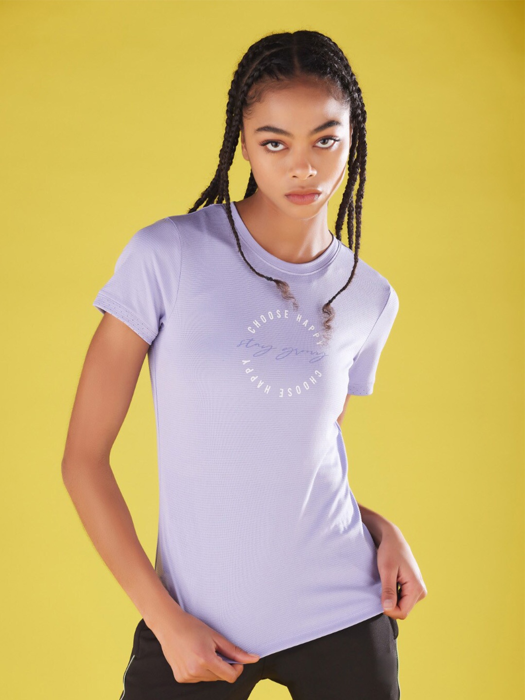 

SG Typography Printed Casual T-shirt, Purple