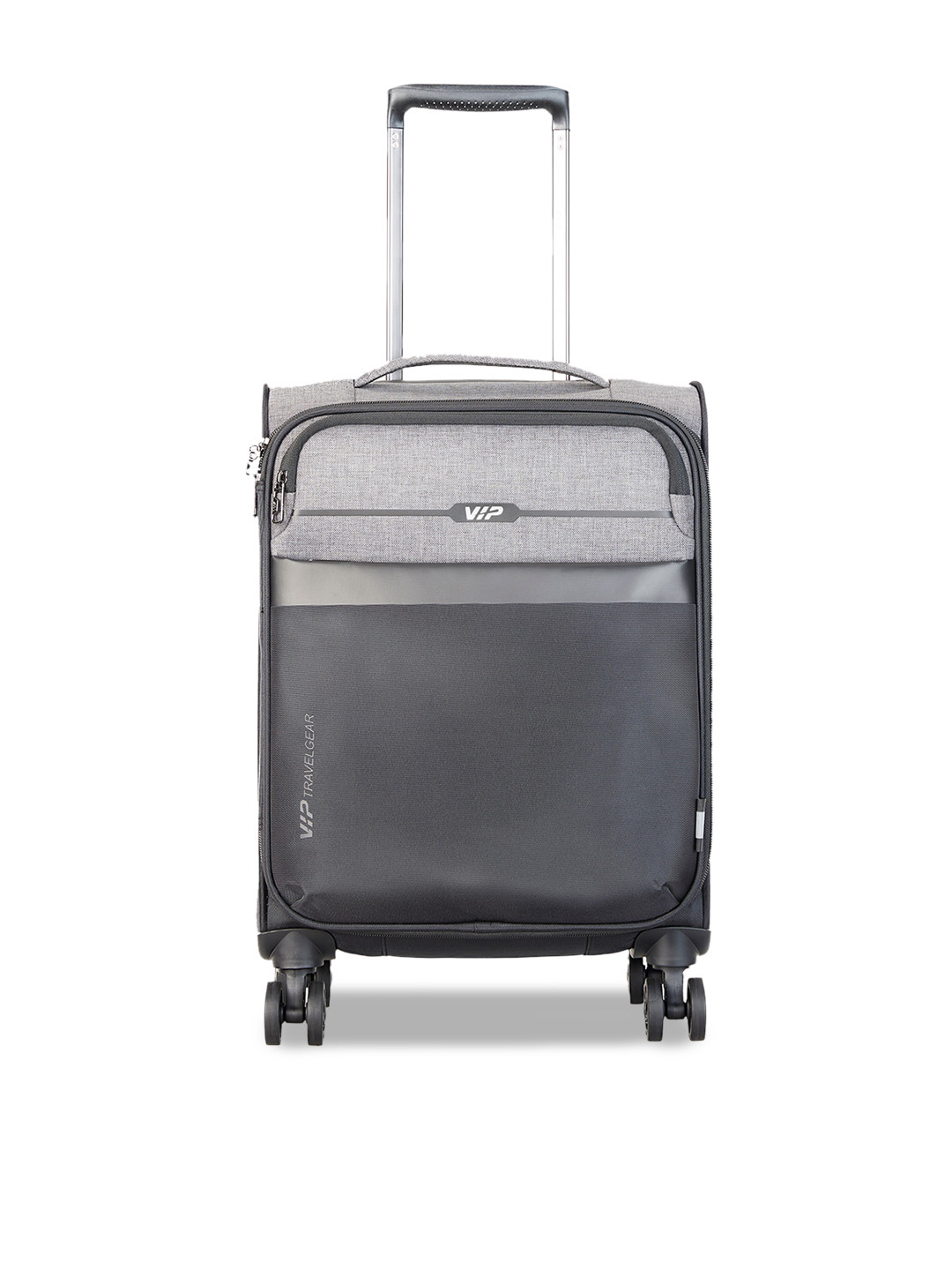 

VIP Black Color Blocked Trolley Bag
