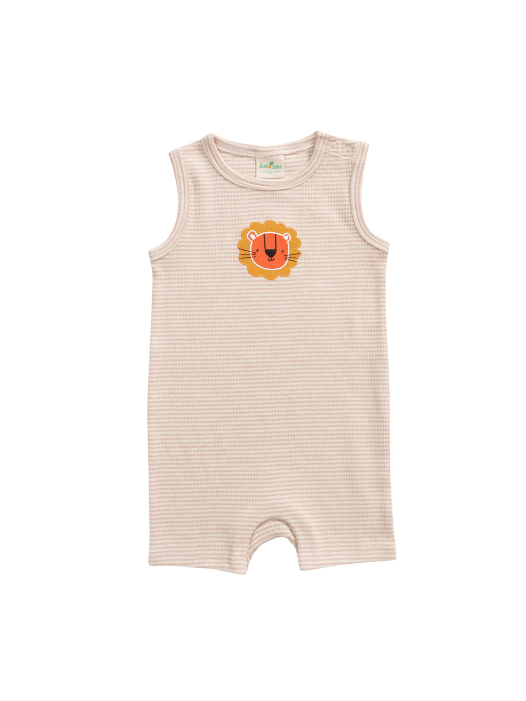 

JusCubs Infant Printed Cotton Rompers, Beige
