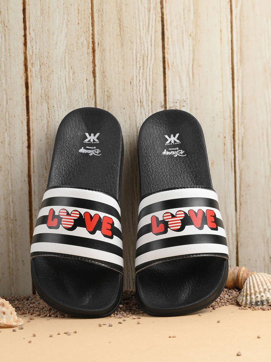 

Kook N Keech Women Black Disney Printed Sliders