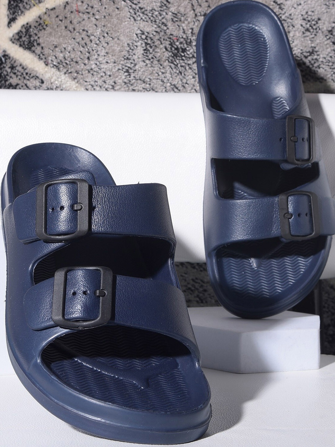 

Action Plus Men Rubber Sliders, Navy blue