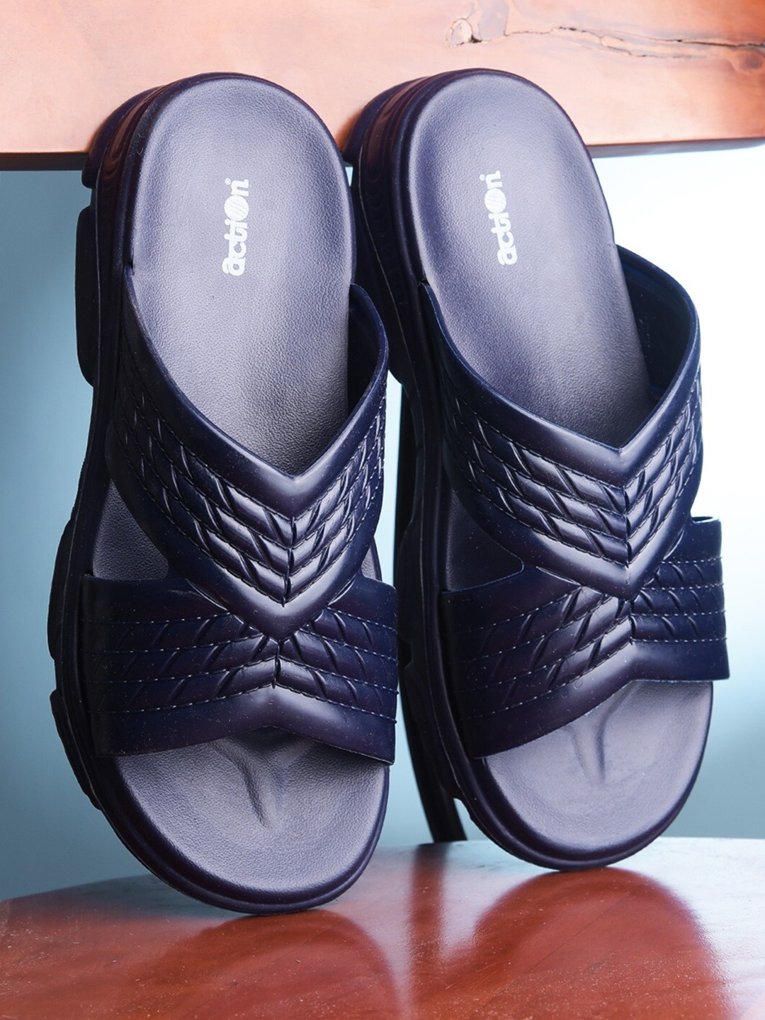 

Action Plus Women Rubber Sliders, Navy blue