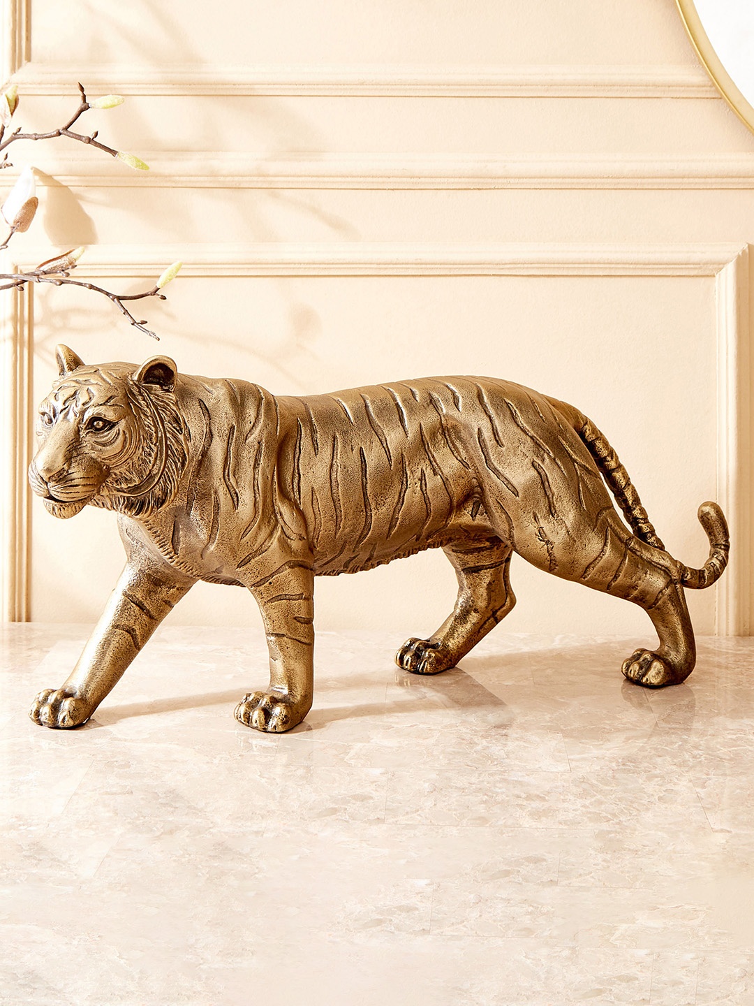 

Home Centre Eternity Vivere Gold-Toned Metal Tiger Figurine Showpiece