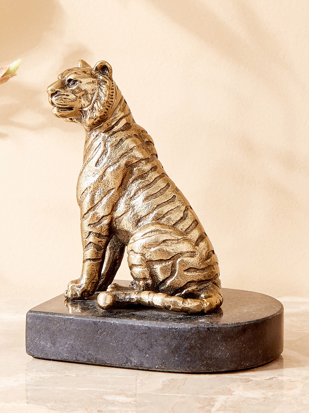 

Home Centre Eternity Vivere Gold-Toned and Black Metal Tiger Figurine Showpiece