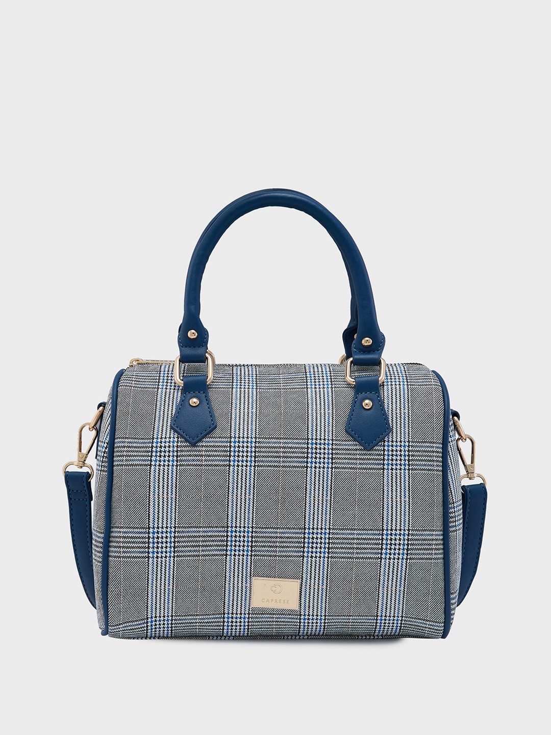 

Caprese Checked Swagger Handheld Bag, Blue