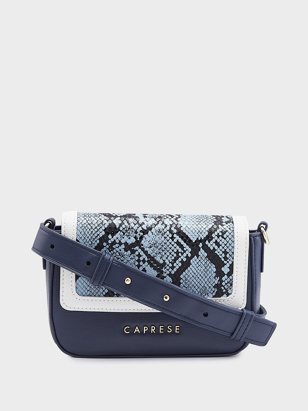 

Caprese Animal Textured Structured Sling Bag, Blue