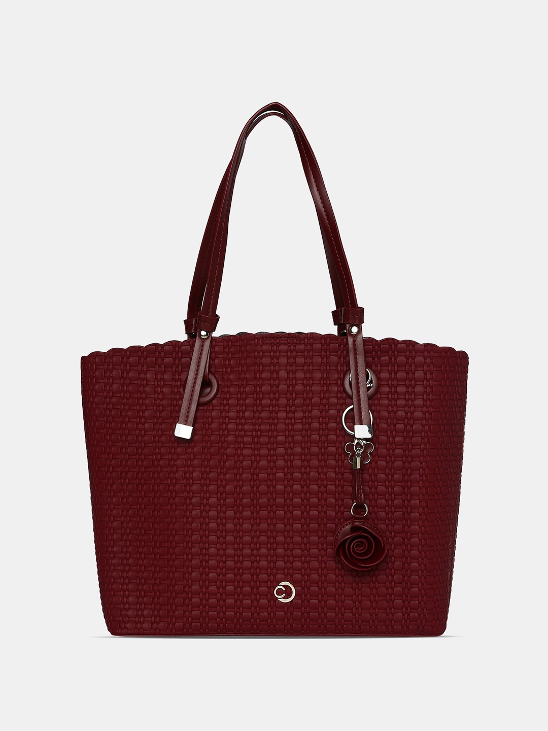 

Caprese Textured Shopper Handheld Bag, Red