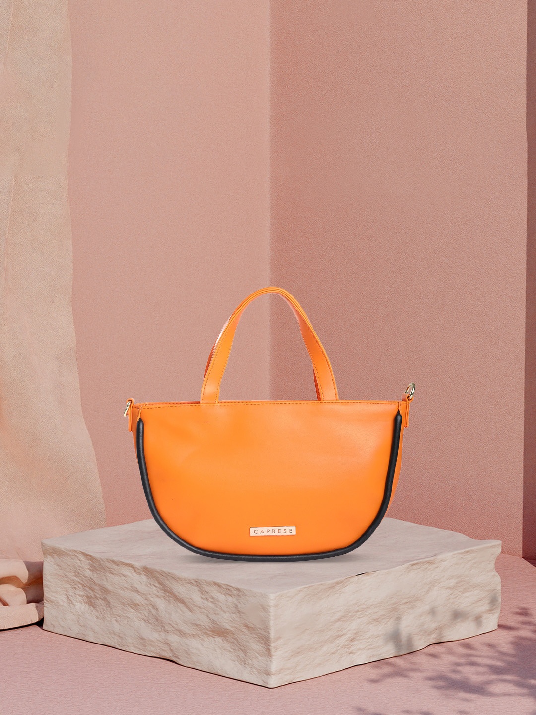 

Caprese Structured Handheld Bag, Orange