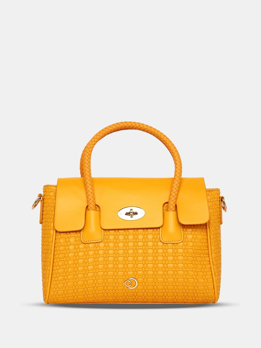 

Caprese Textured PU Shopper Handheld Bag, Yellow
