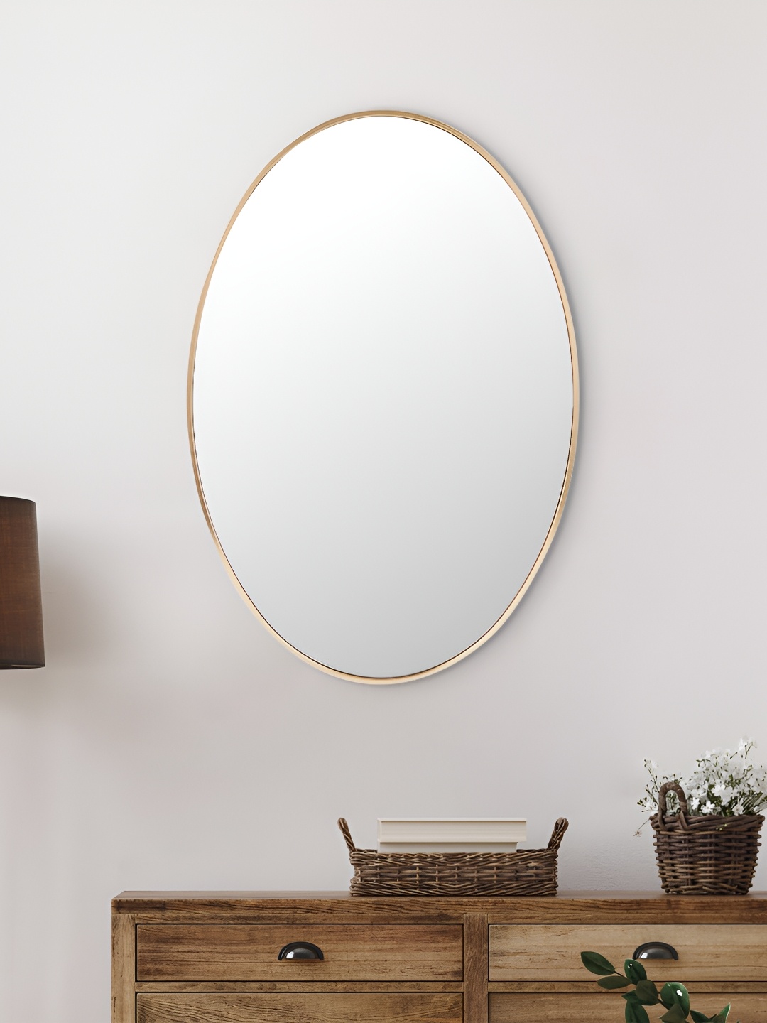 

Home Centre Reflection Beige Oval Shaped Wall Mirror