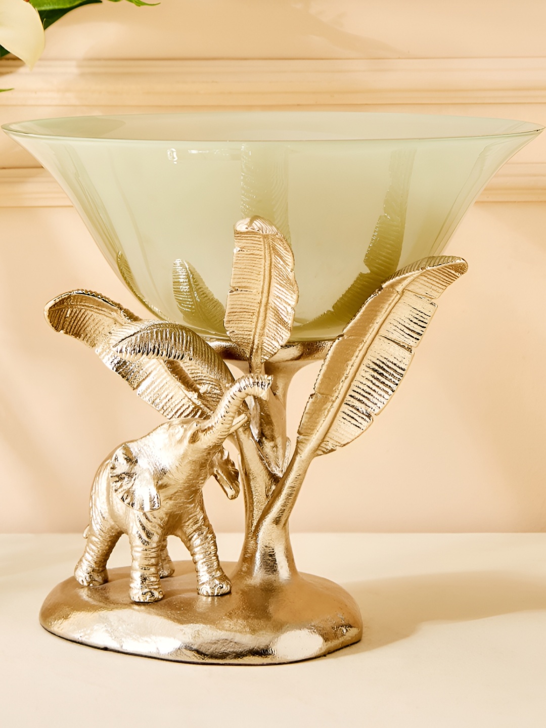 

Home Centre Eternity Vivere Green Glass Decorative Bowls, Gold