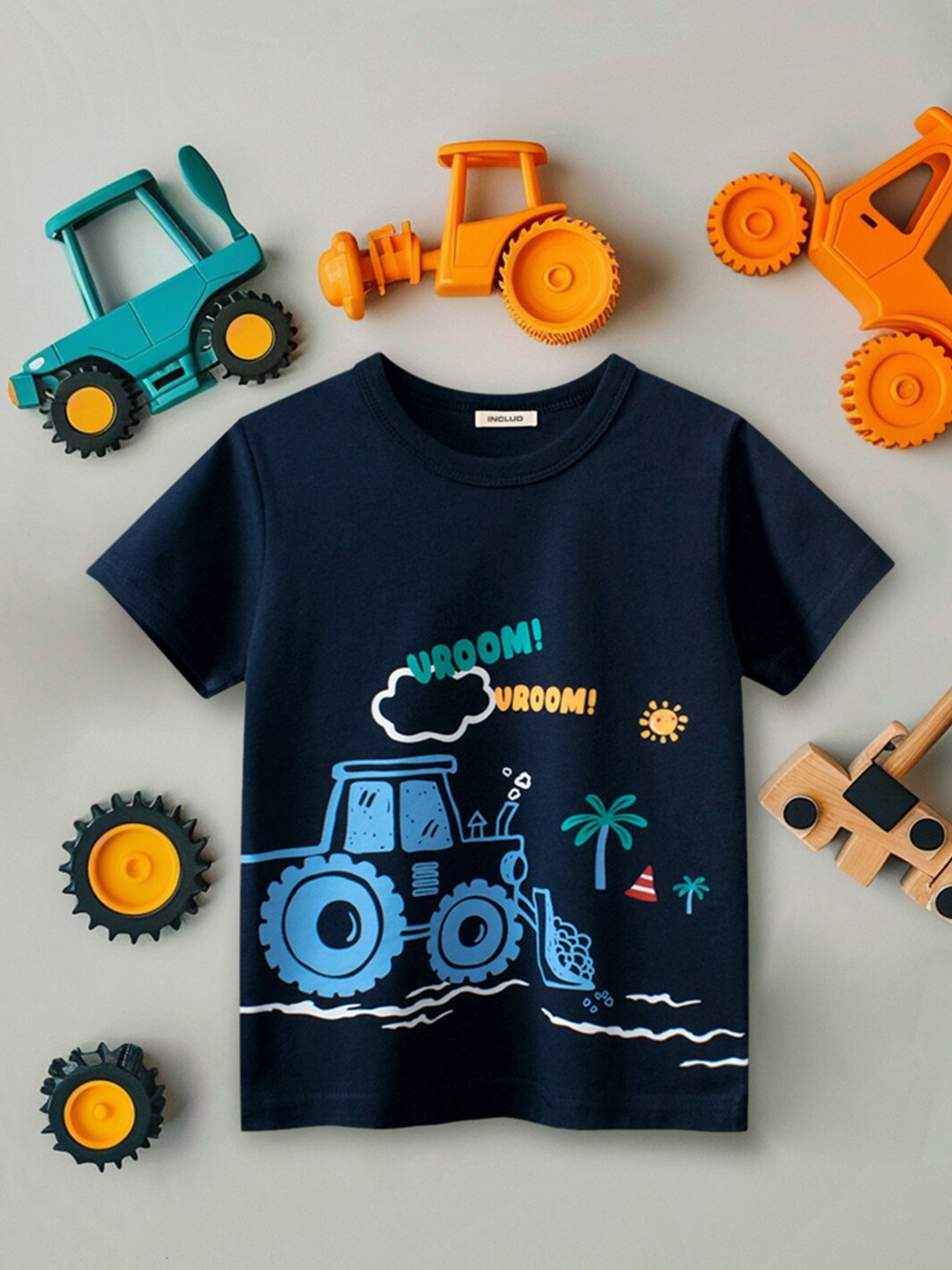 

INCLUD Boys Graphic Printed Round Neck Casual T-shirt, Blue