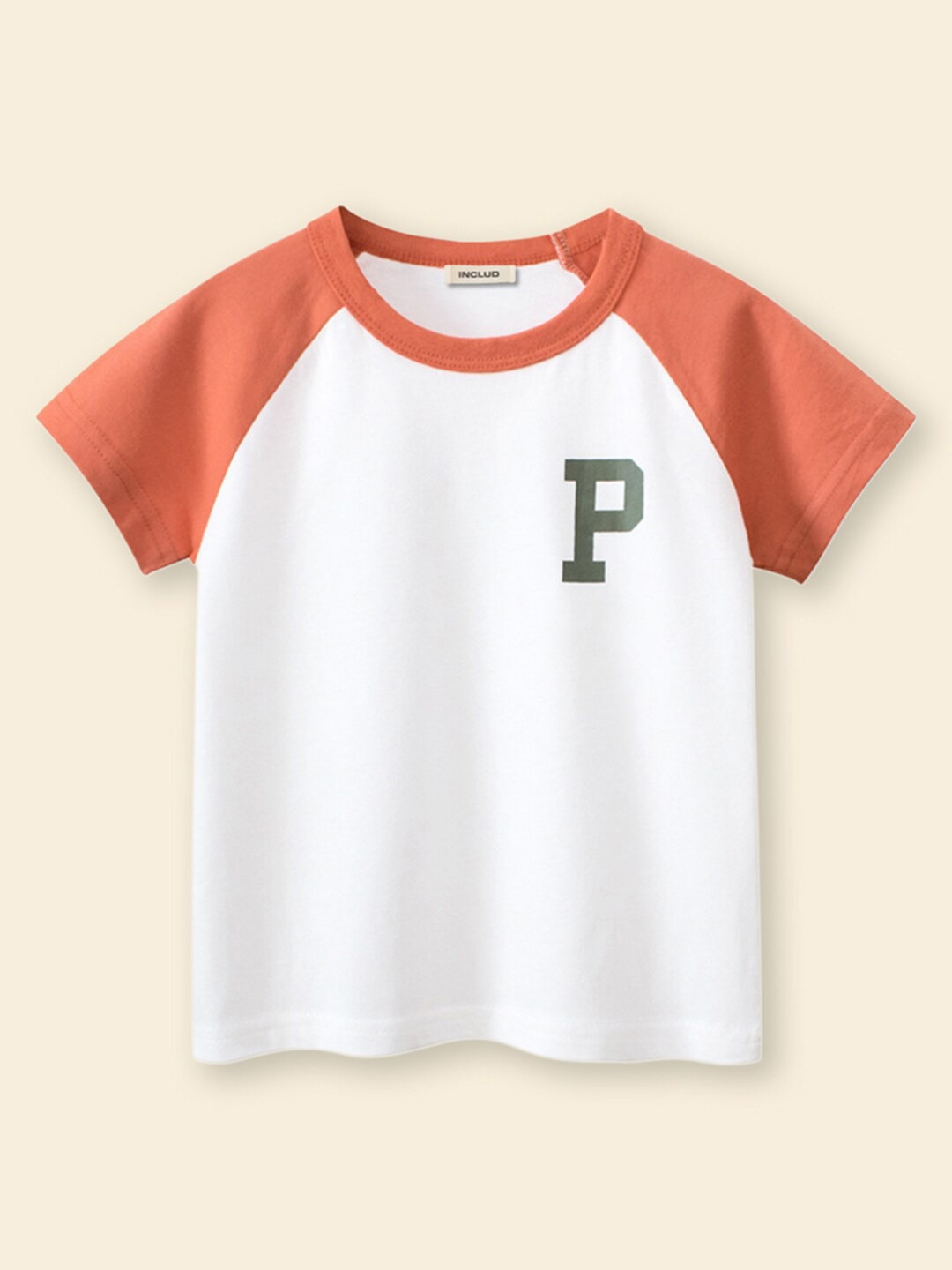 

INCLUD Boys Colourblocked Raglan Sleeves T-Shirt, Orange