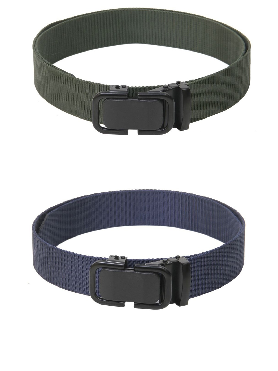 

Calvadoss Men Set of 2 Textured Belts, Green