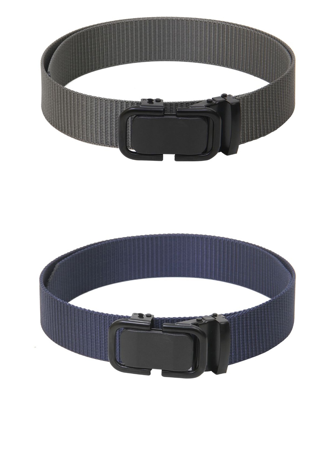 

Calvadoss Men Set Of 2 Textured Belts, Grey