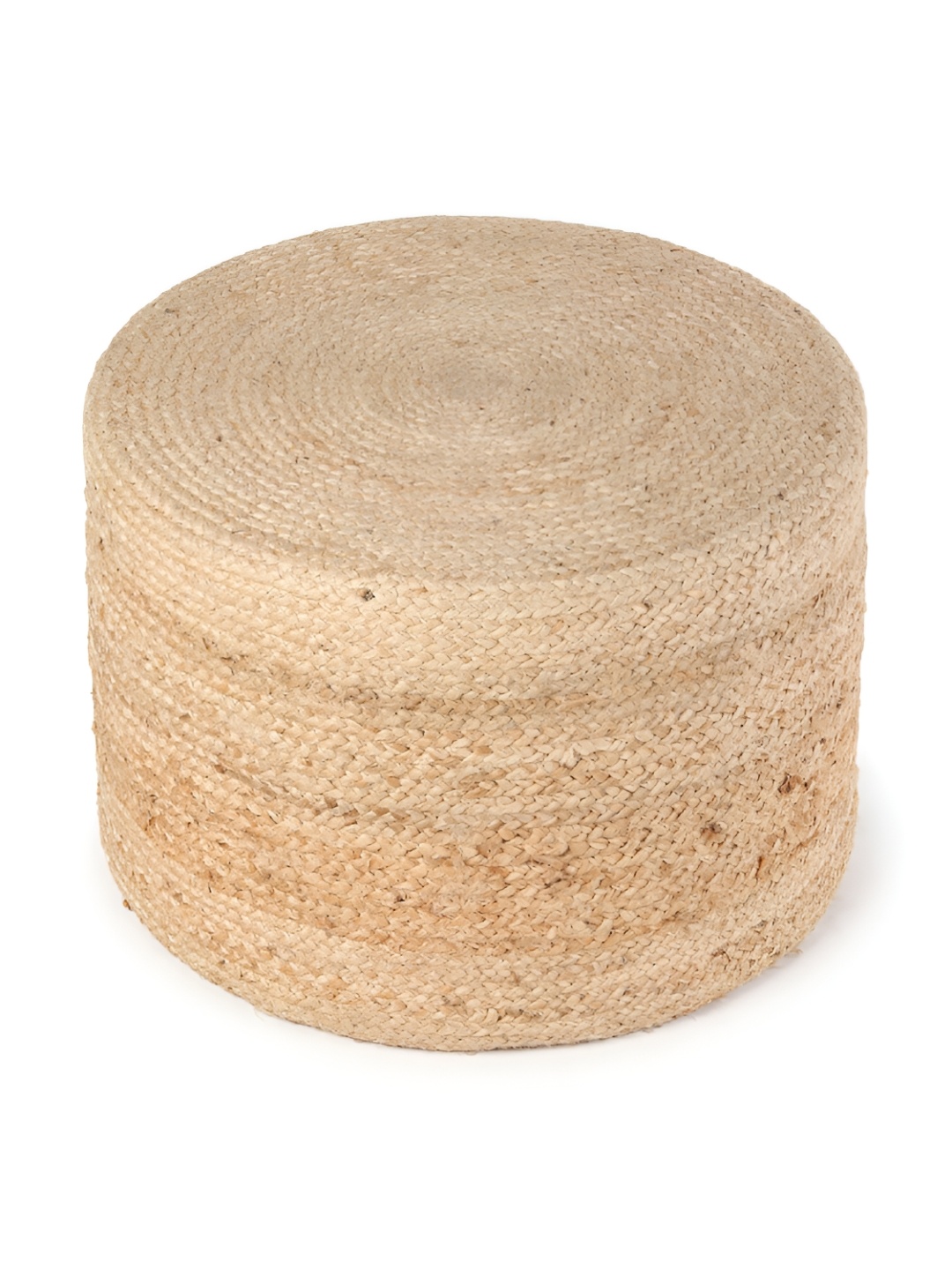 

HABERE INDIA Beige Jute Pouff Ottoman