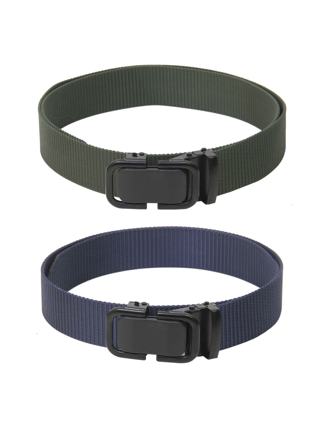 

Calvadoss Girls Set Of 2 Textured Canvas Belts, Green