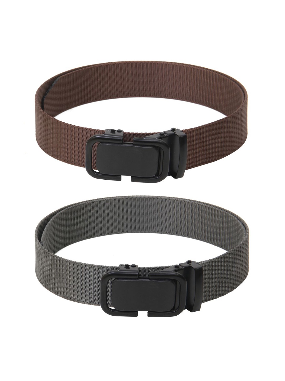 

Calvadoss Girls Set Of 2 Textured Canvas Belts, Brown