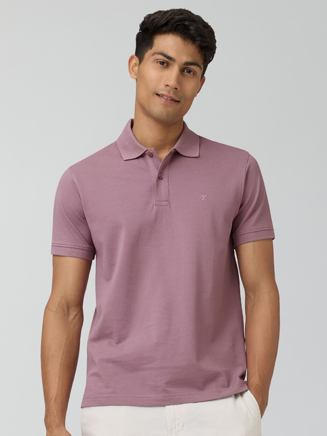 

XYXX Polo Collar Pure Cotton T-shirt, Pink