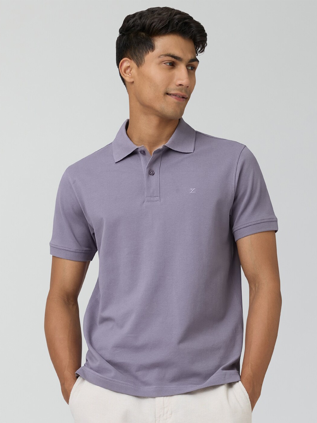 

XYXX Polo Collar Pure Cotton T-shirt, Purple