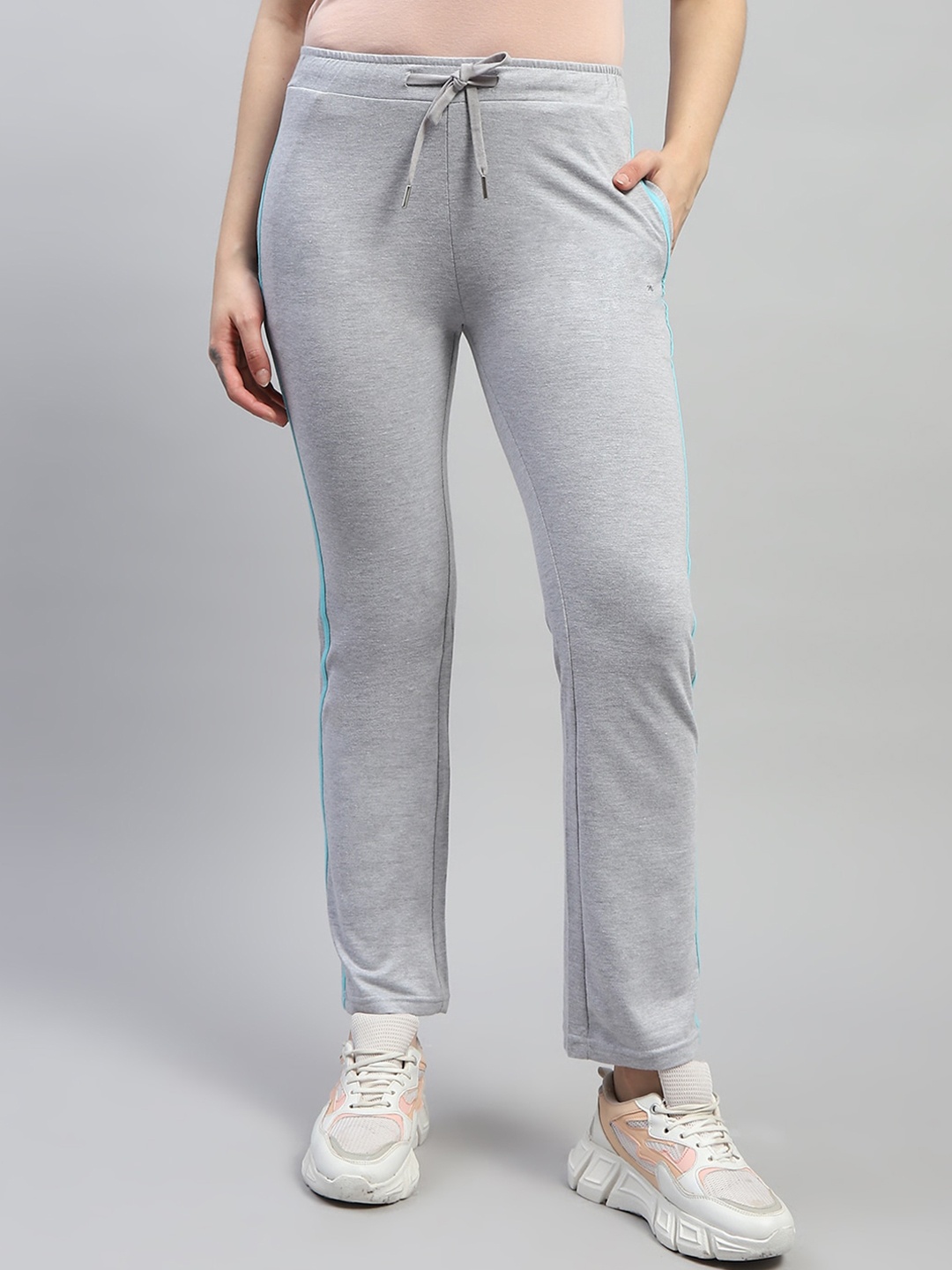 

Monte Carlo Women Side Panel Details Cotton Gym Track Pant, Grey