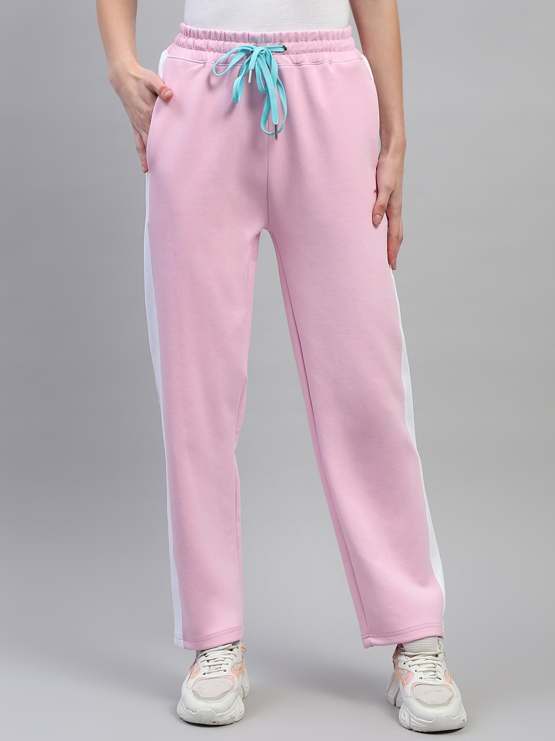 

Monte Carlo Women Contrast-Panelled Cotton Track Pant, Pink