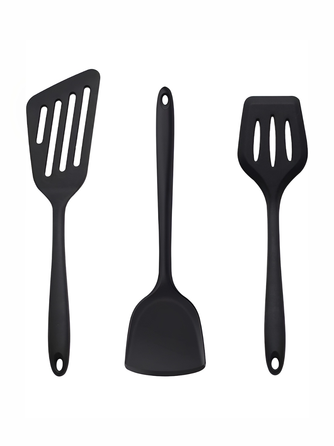 

P-Plus International 3 Pieces Black Silicone Cooking Spatula