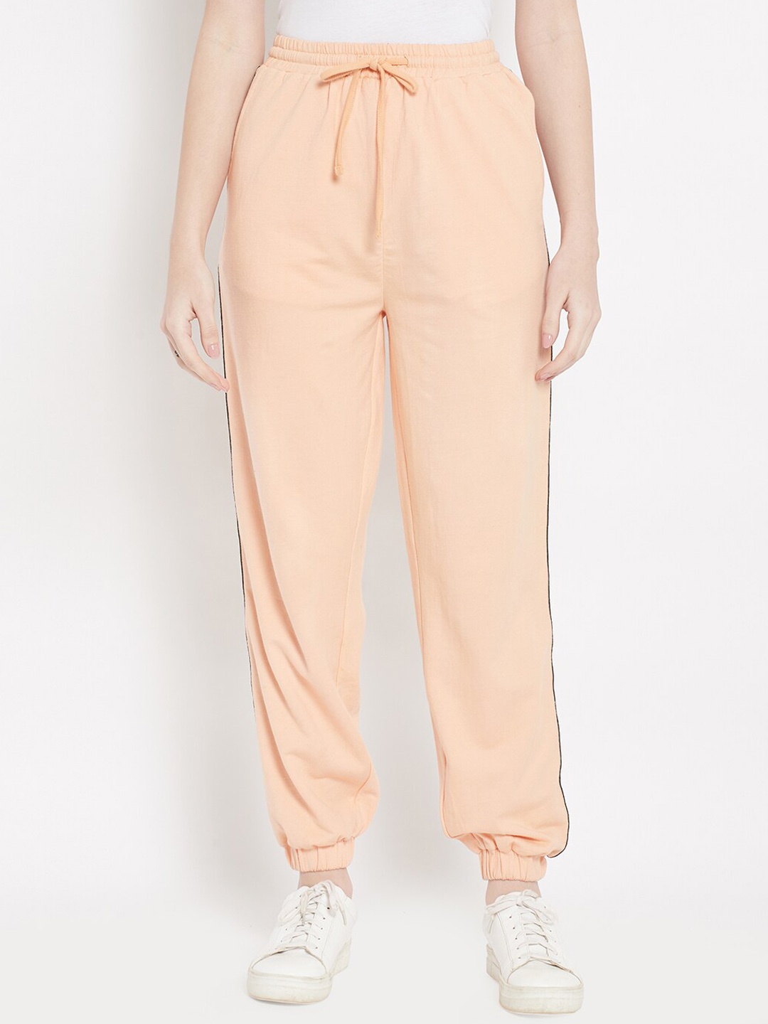 

HOUSE OF KKARMA Women Mid Rise Joggers, Peach