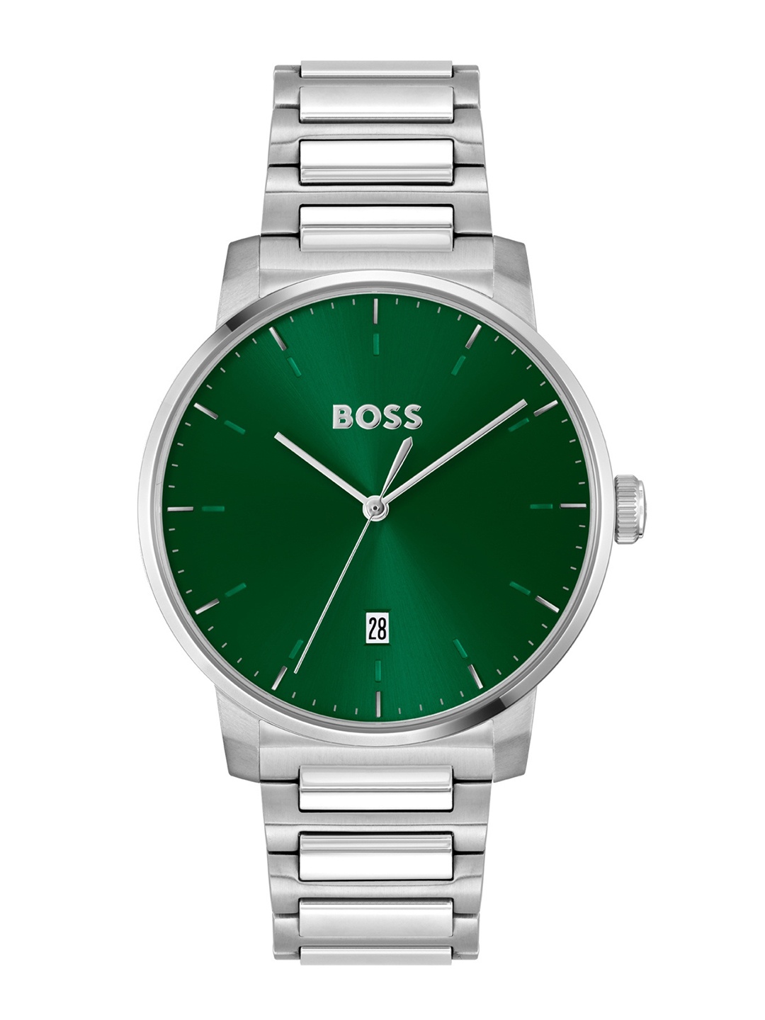 

BOSS Men Dean Stainless Steel Bracelet Style Straps Analogue Watch 1514134, Green
