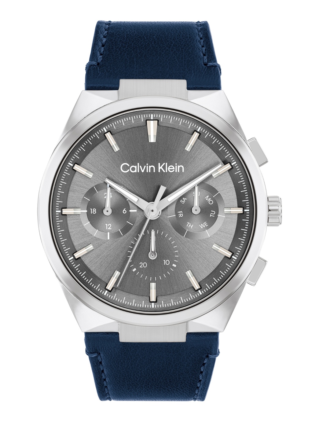 

Calvin Klein Men Leather Straps Analogue Chronograph Watch 25200444, Grey