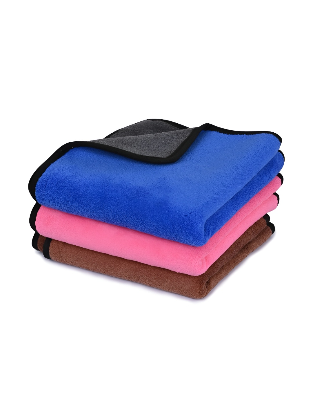

LOOM LEGACY 3 Pieces Brown & Pink Microfiber 600 GSM Kitchen Towels, Blue