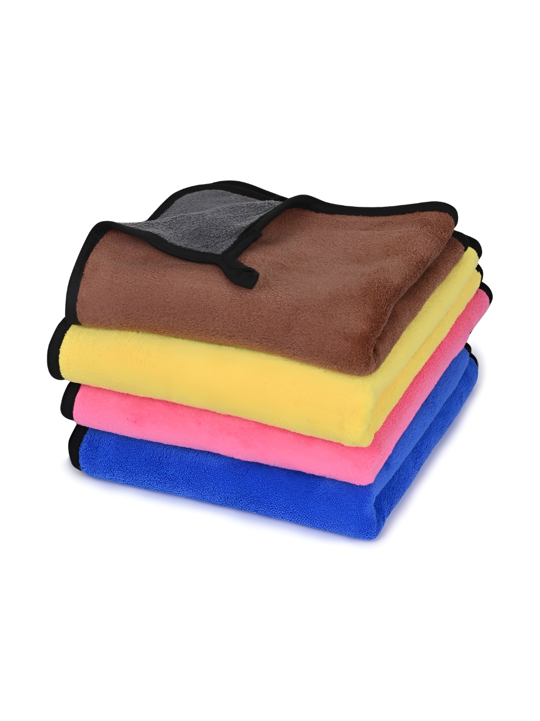 

LOOM LEGACY Yellow & Brown 4 Pieces 600 GSM Microfiber Kitchen Towels