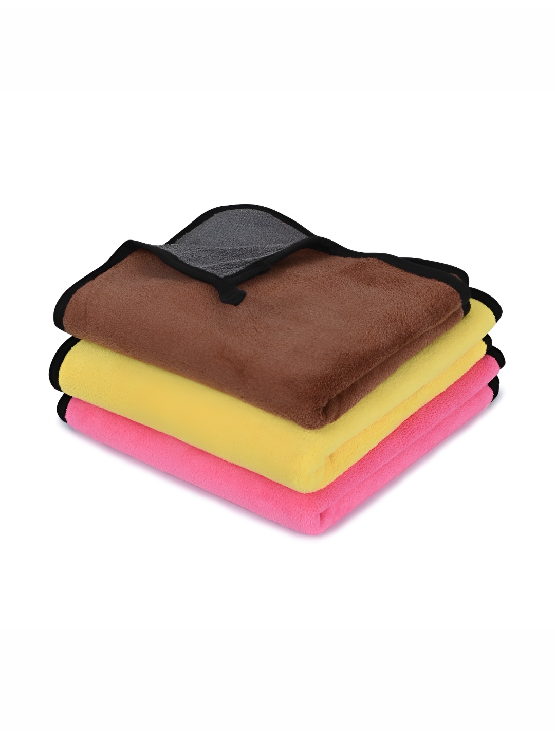 

LOOM LEGACY Brown & Yellow 3 Pieces Microfiber Kitchen Towels
