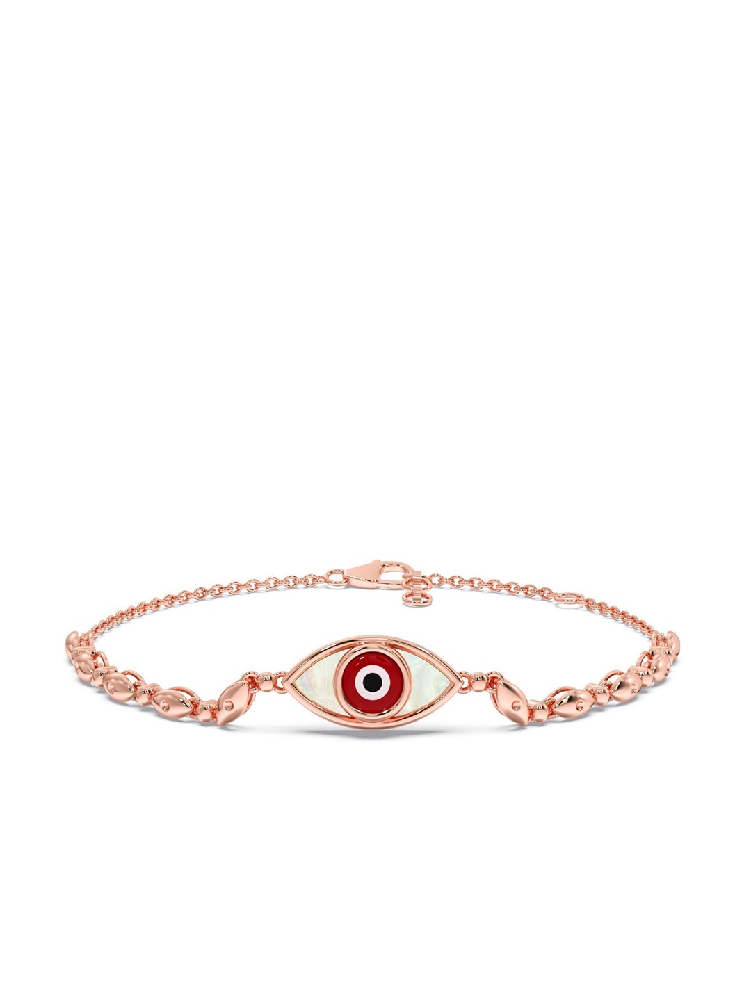 

CANDERE A KALYAN JEWELLERS COMPANY 14KT (585) Rose Gold Evil-Eye Bracelet-4.56 gm