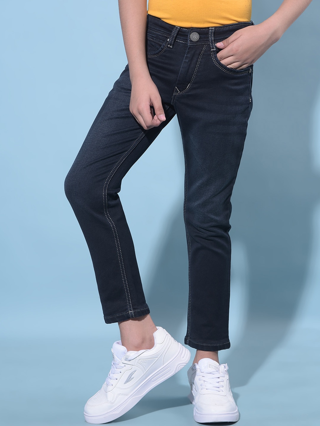 

Crimsoune Club Boys Slim Fit Clean Look Stretchable Jeans, Blue