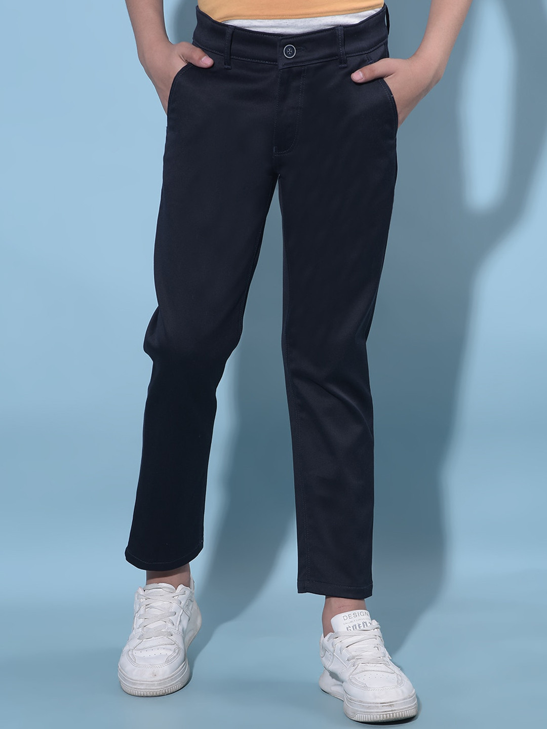 

Crimsoune Club Boys Smart Slim Fit Trouser, Navy blue
