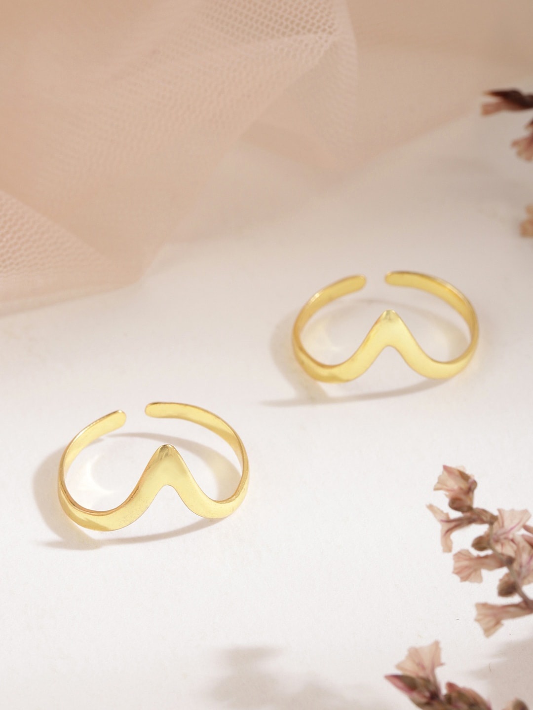 

Zavya Set of 2 Gold-Plated 925 Pure Sterling Silver Toe Rings
