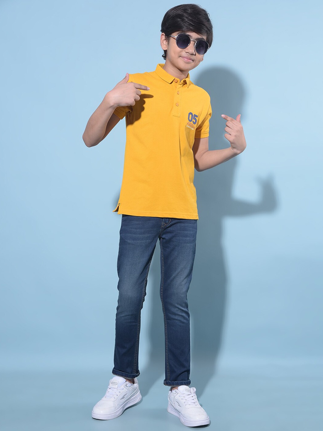 

Crimsoune Club Boys Polo Cotton Pockets Slim Fit T-shirt, Mustard