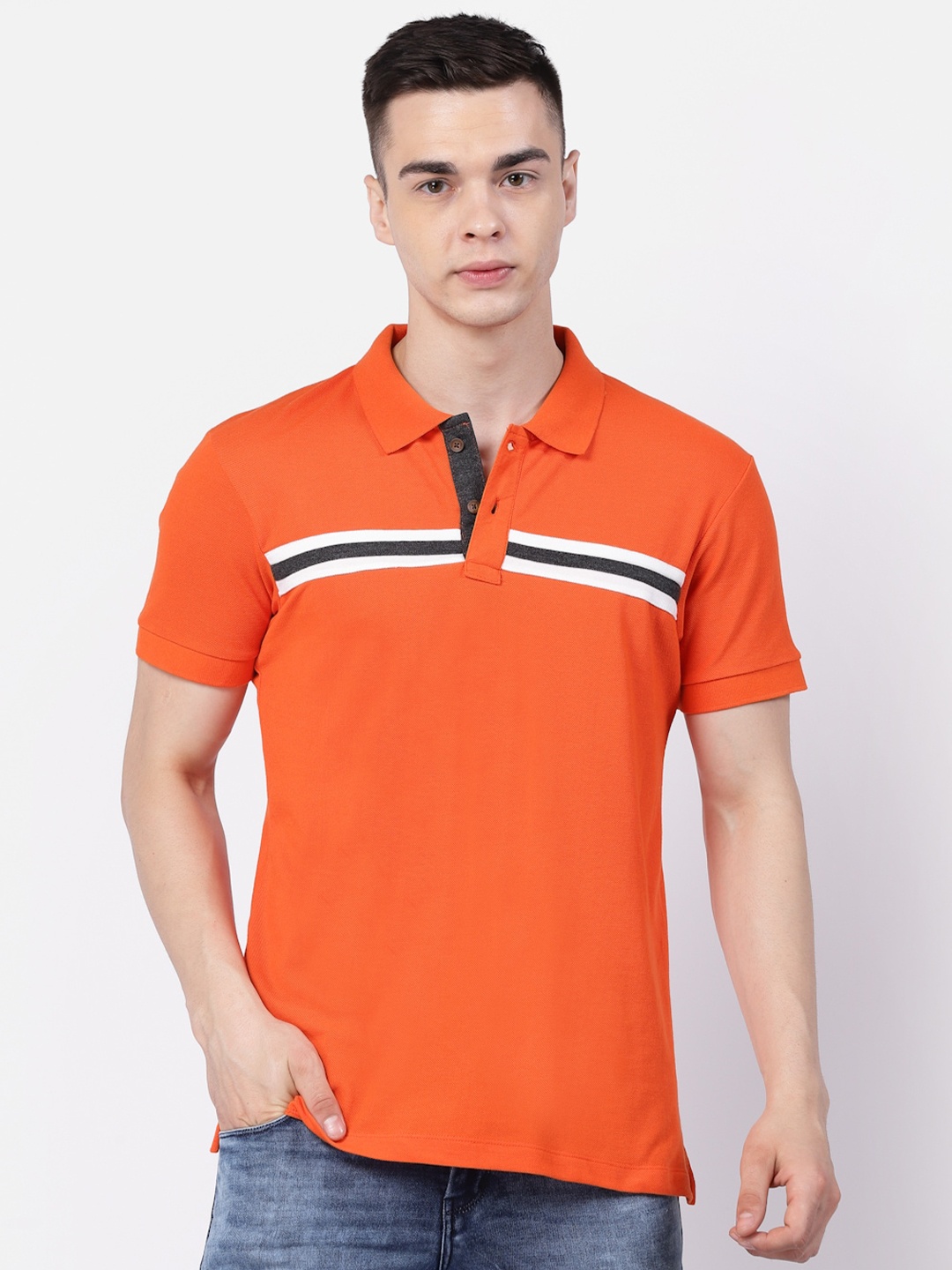 

Kalt Polo Collar T-Shirt, Orange