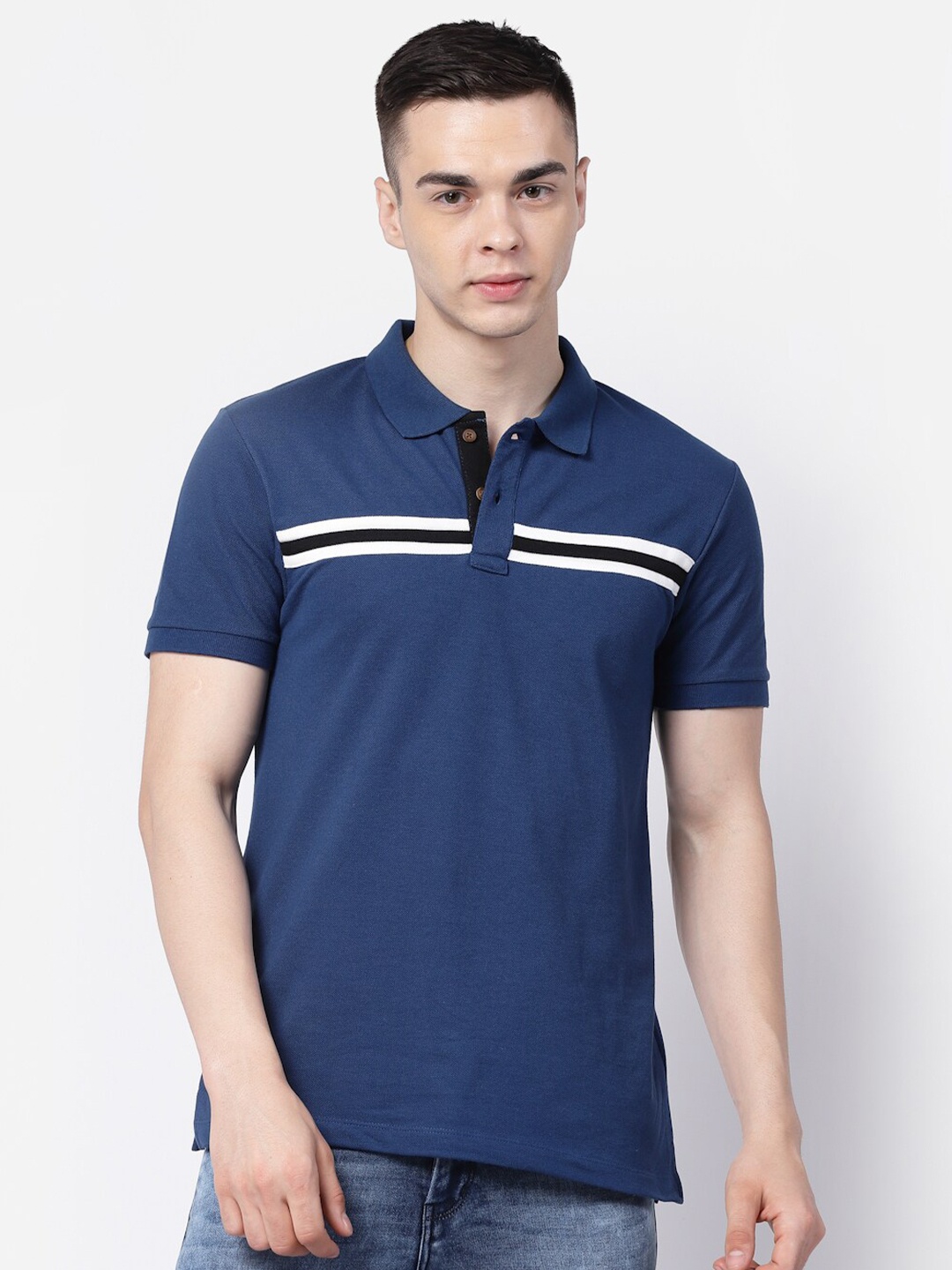 

Kalt Polo Collar T-Shirt, Blue