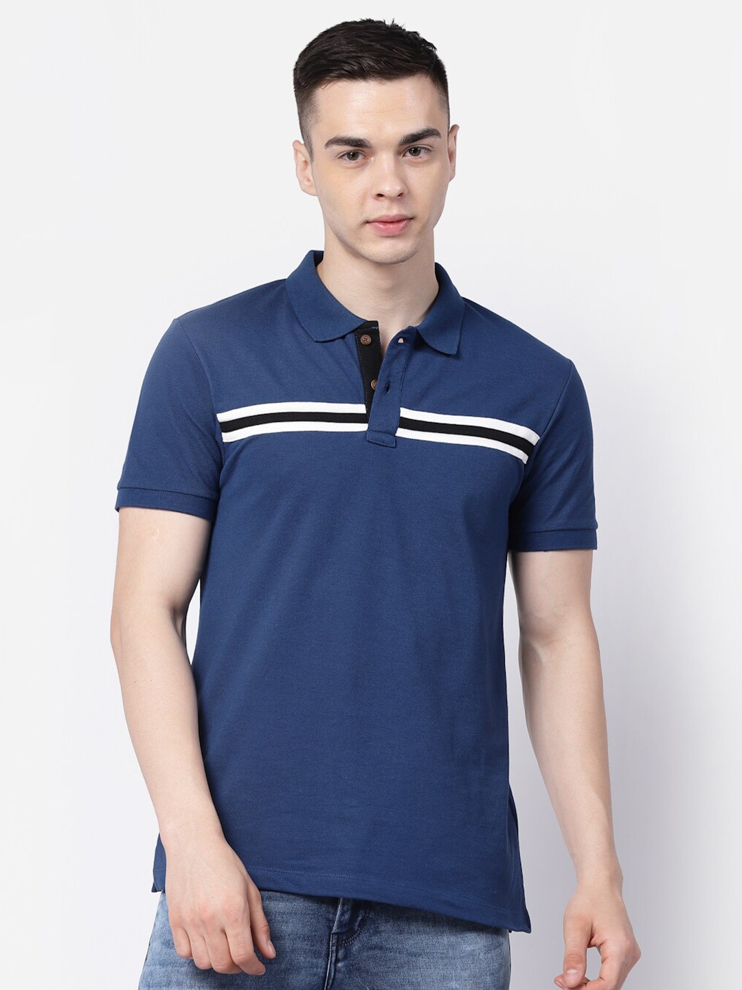 

Kalt Polo Collar T-Shirt, Blue