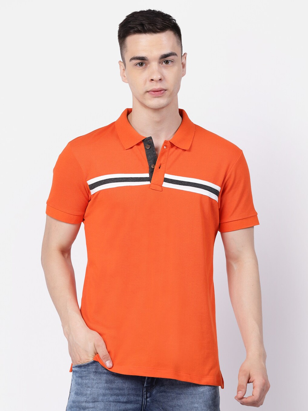 

Kalt Polo Collar T-Shirt, Orange