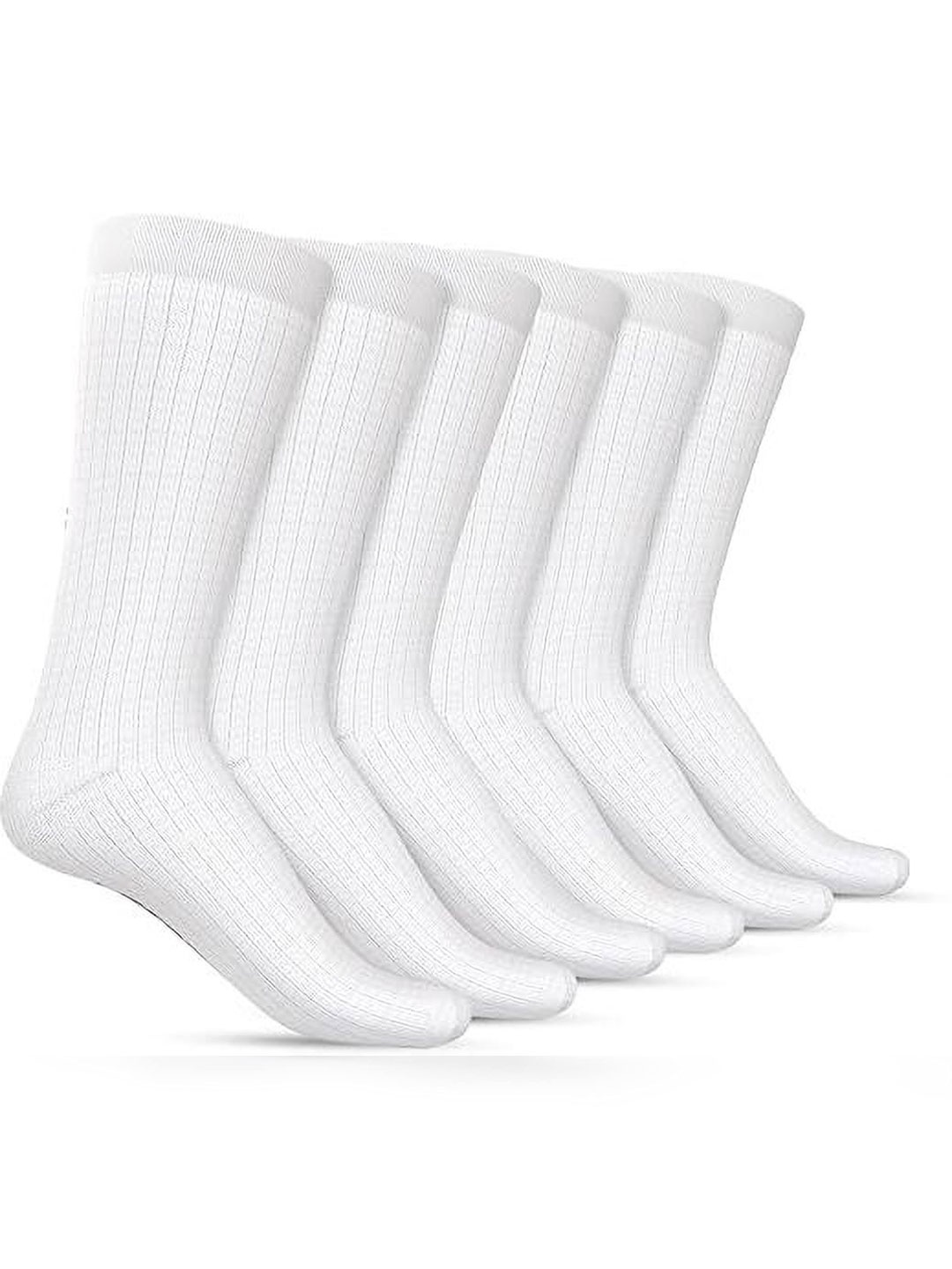 

TalkingSox Unisex Pack Of 6 Bamboo Calf-Length Socks, White