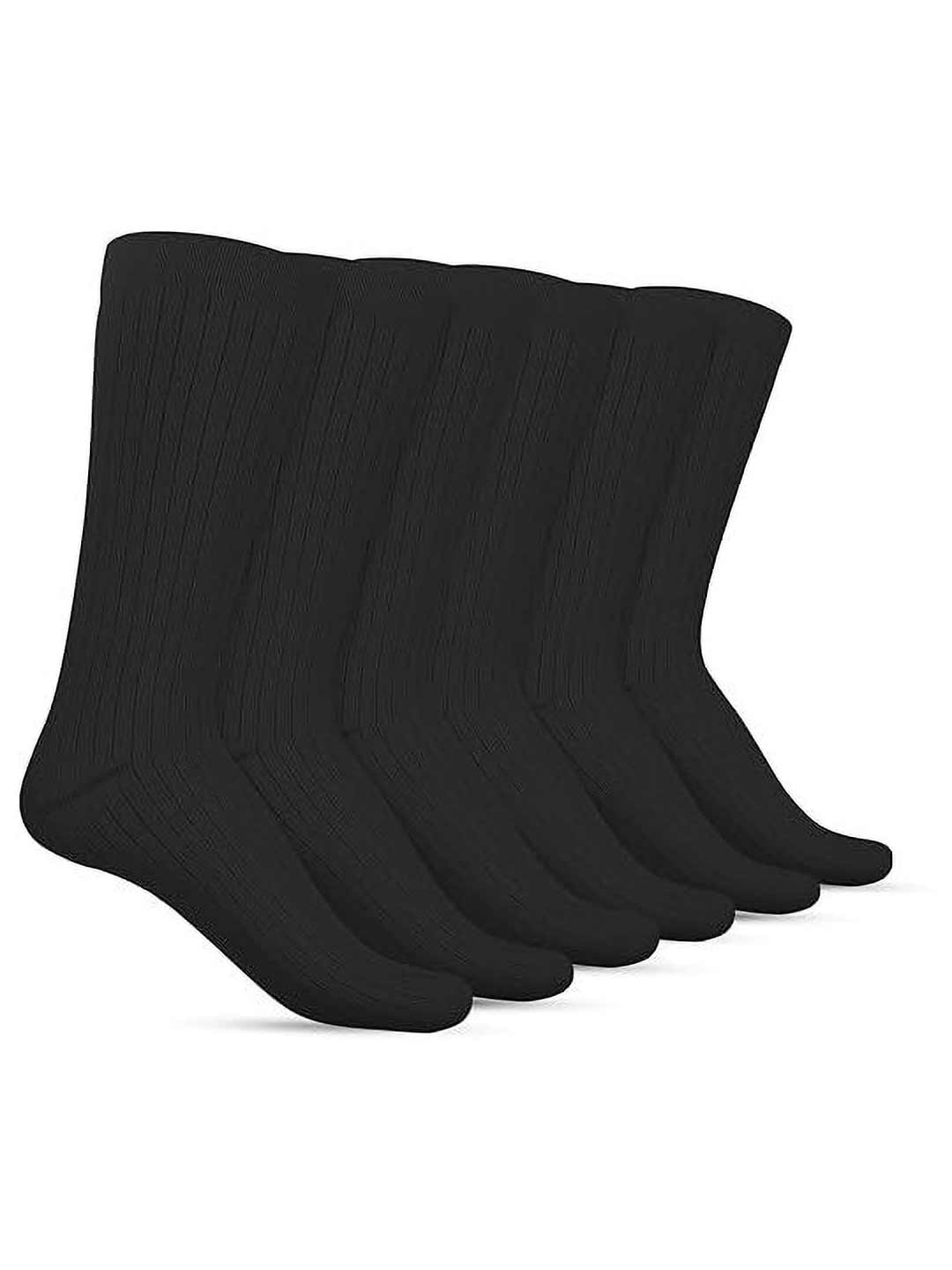 

TalkingSox Unisex Pack Of 6 Bamboo Calf-Length Socks, Black