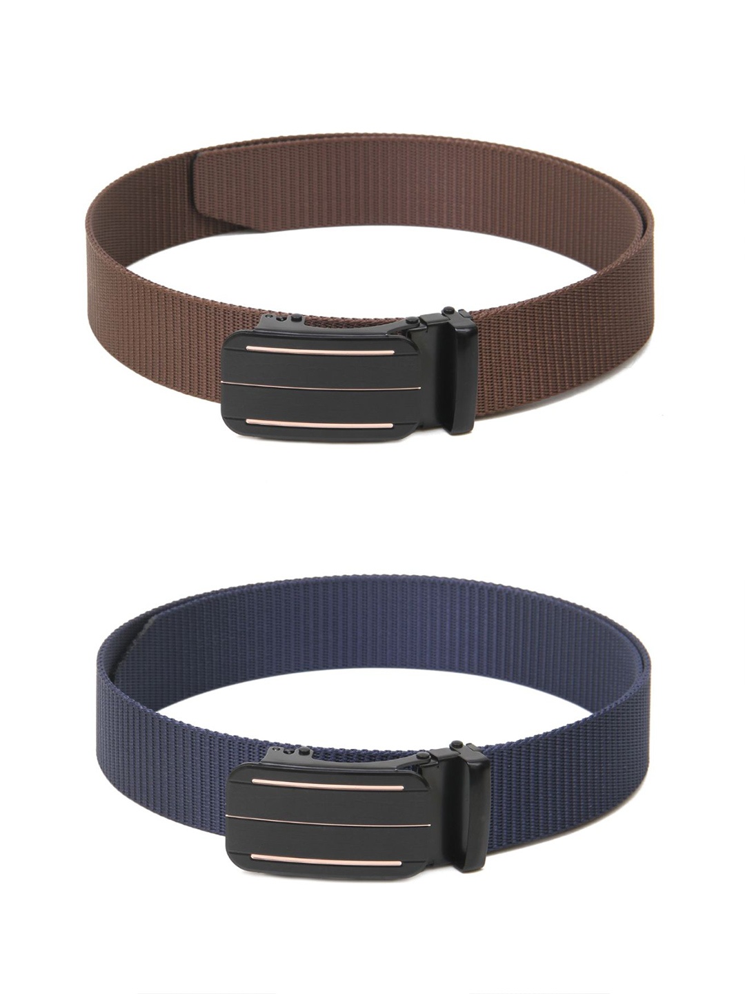 

Calvadoss Men Set of 2 Textured Belt, Brown